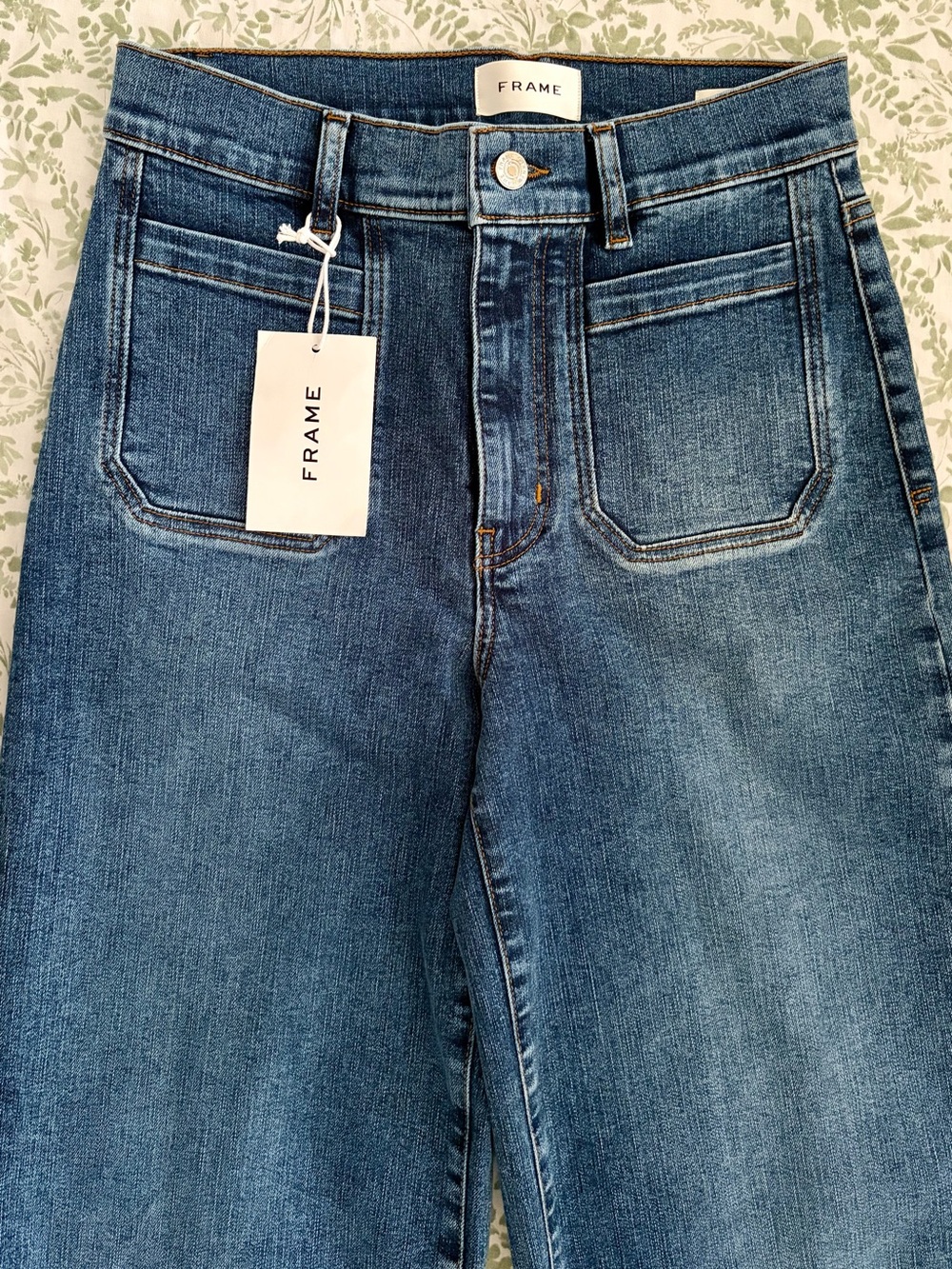 NWT FRAME Le Slim Palazzo Modernist Pocket Jeans Size 27 Esteem Wash
